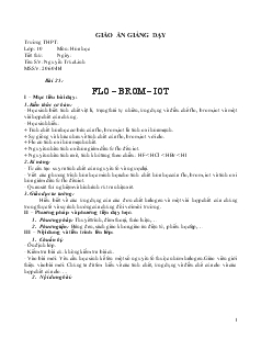 Bài giảng Bài 25: flo – brom và iot