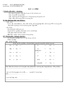Bài giảng Bài 41: tìm hiểu oxi