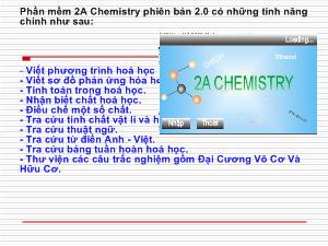 Bài giảng Phần mềm 2A Chemistry