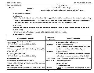 Bài giảng Tiết: 25 chương 3. liên kết hóa học bài 16. khái niệm về liên kết hoá học. liên kết ion