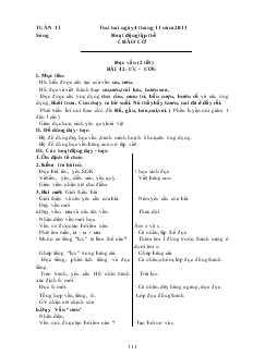 Giáo án 2 buổi tuần 11 lớp 1