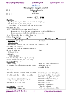 Giáo án lớp 1 tuần 12 - Trường tiểu học Quang Trung