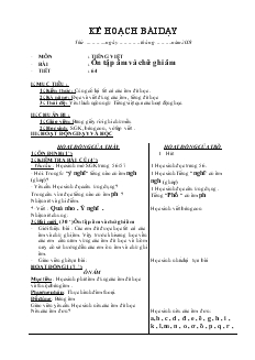 Kế hoạch bài dạy Tiếng việt 1 tuần 6 tiết 64: Ôn tập âm và chữ ghi âm