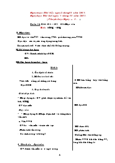 Kế hoạch bài học lớp 1 tuần 13