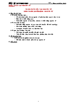 Bài giảng Chương I : cấu tạo nguyên tử thành phần cấu tạo nguyên tử kích thước ,khối lượng nguyên tử