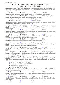 Bảng tuần hoàn về các nguyên tố hoá học và định luật tuần hoàn
