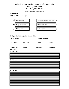 Đề kiểm tra chất lượng cuối học kì I lớp 1 đến 5