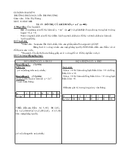 Giáo án Đại số 9 tiết 49: Đồ thị của hàm số y = ax^2 (a khác 0)