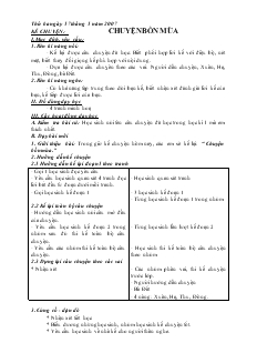 Giáo án Kể chuyện 2 tuần 19: Chuyện bốn mùa