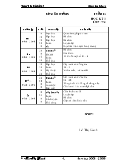 Giáo án lớp 2 tuần 11 đến 14