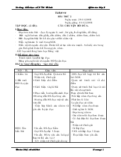 Giáo án lớp 2 tuần 14 - Trường tiểu học số 2 Võ Ninh