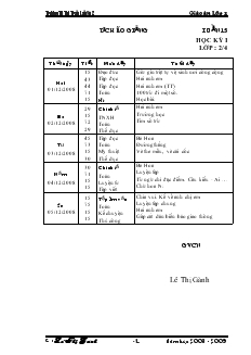 Giáo án lớp 2 tuần 15 đến 18