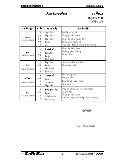 Giáo án lớp 2 tuần 19 đến 24