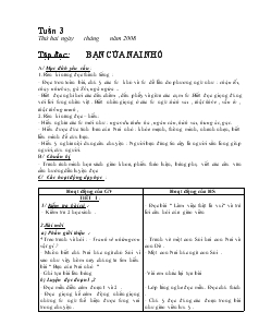 Giáo án lớp 2 tuần 3 - Trường Tiểu học Tân Thành