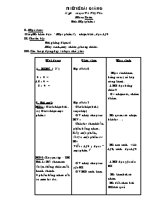 Giáo án Môn Toán 2 bài: Một phần tư