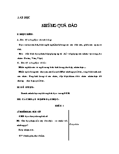 Giáo án Tâp đọc 2: Những quả đào