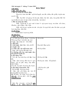 Giáo án Tập đọc 2 tuần 11: Bà cháu