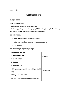 Giáo án Tập viết 2: chữ hoa U - Ư