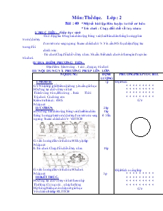 Giáo án Thể dục 2 kì 2 - Trường TH Ngô Quang Tám