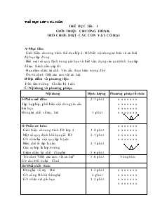 Giáo án Thể dục 2 tuần 1 đến 8