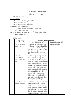 Giáo án Thủ công 2 tuần 1 - 6