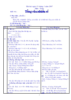 Giáo án Toán 2 kì 2 - Trường tiểu học A Xuân Vinh