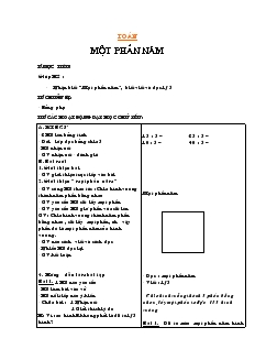 Giáo án Toán 2: Một phần năm