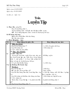 Giáo án Toán 2 tiết 114: Luyện Tập