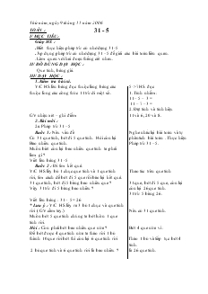 Giáo án Toán 2 tuần 10: 31 - 5