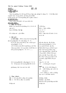 Giáo án Toán 2 tuần 11: 32 - 8