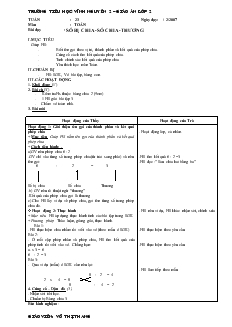 Giáo án Toán 2 tuần 23 - Trường tiểu học Vĩnh Nguyên 2
