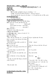 Giáo án Toán 2 tuần 6, 7, 8