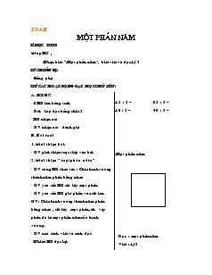 Giáo án Toán lớp 2: Một phần năm