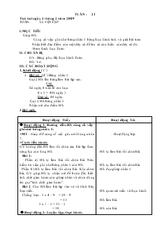 Giáo án Toán lớp 2 tuần 21
