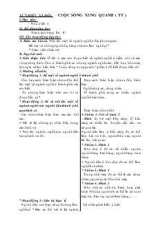 Giáo án Tự nhiên xã hội 2 tuần 22: Cuộc sống xung quanh ( tt )