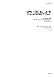 Giáo trình Tập lệnh PLC Siemens S7-200