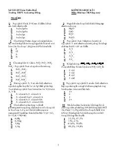 Kiểm tra học kỳ I môn: hóa học 10 (nâng cao)
