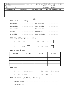 Đề khảo sát chất lượng khối 2 năm học 2013 – 2014 môn: toán