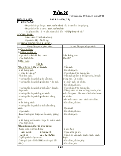 Giáo án dạy tuần 20 lớp 2