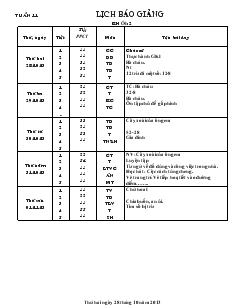 Giáo án khối 2 dạy tuần 11