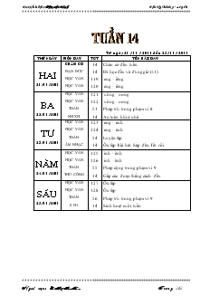 Giáo án lớp 1 tuần 14 - Trường tiểu học Phan Chu Trinh