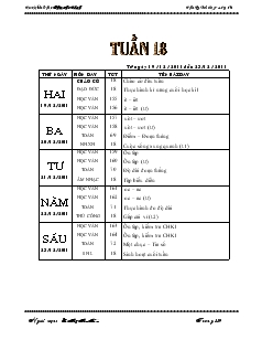 Giáo án lớp 1 tuần 18 - Trường tiểu học Phan Chu Trinh