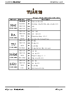 Giáo án lớp 1 tuần 20 - Trường tiểu học Phan Chu Trinh