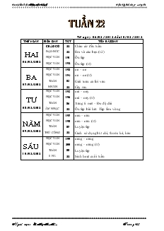 Giáo án lớp 1 tuần 22 - Trường tiểu học Phan Chu Trinh