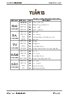 Giáo án lớp 1 tuần 23 - Trường tiểu học Phan Chu Trinh