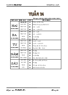 Giáo án lớp 1 tuần 24 - Trường tiểu học Phan Chu Trinh