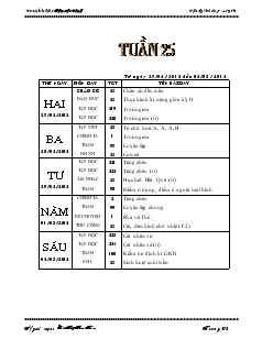 Giáo án lớp 1 tuần 25 - Trường tiểu học Phan Chu Trinh