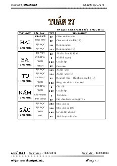 Giáo án lớp 1 tuần 27 - Trường tiểu học Phan Chu Trinh