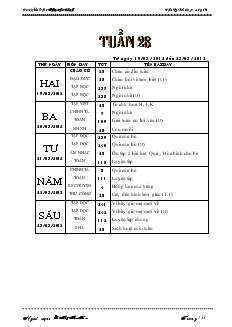 Giáo án lớp 1 tuần 28 - Trường tiểu học Phan Chu Trinh