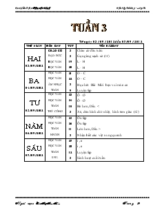 Giáo án lớp 1 tuần 3 - Trường tiểu học Phan Chu Trinh